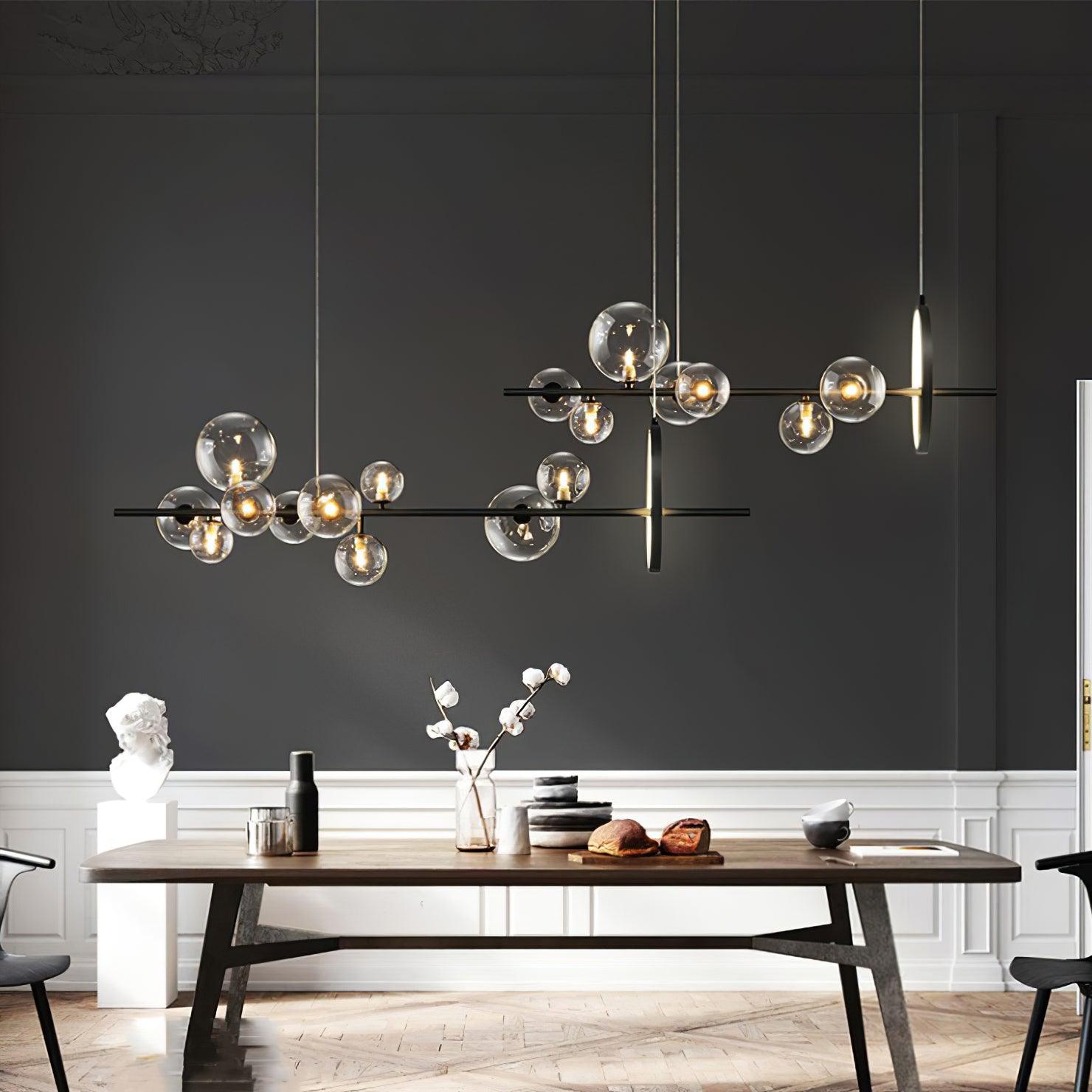 Lustra Kronleuchter Glas Blase Nordisch Schwarz LED-Letslighting