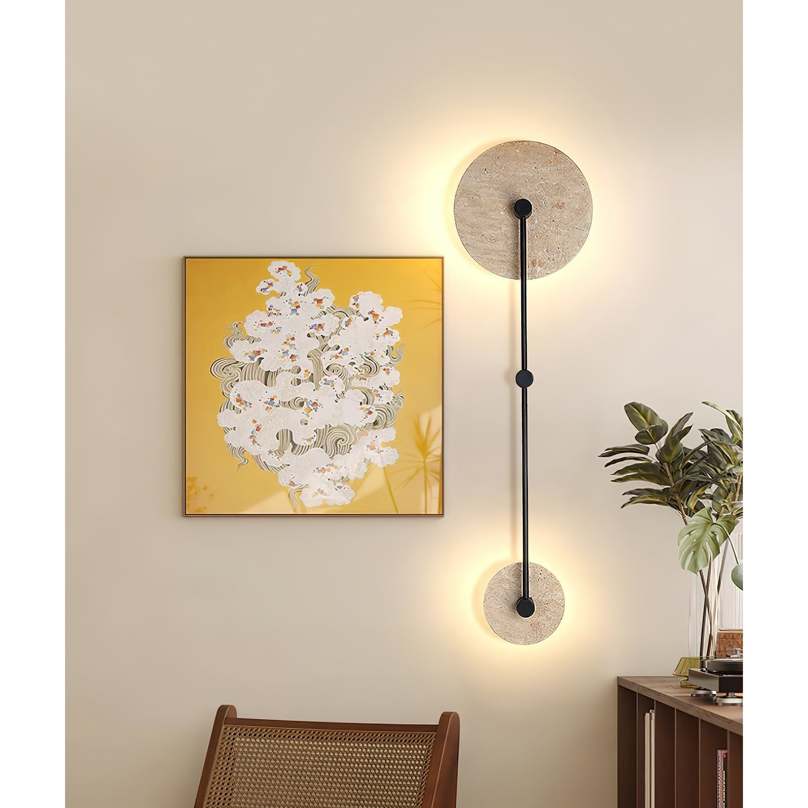 Ilvara Modern Minimalist Beige Travertine Wall Lamp - Letslighting