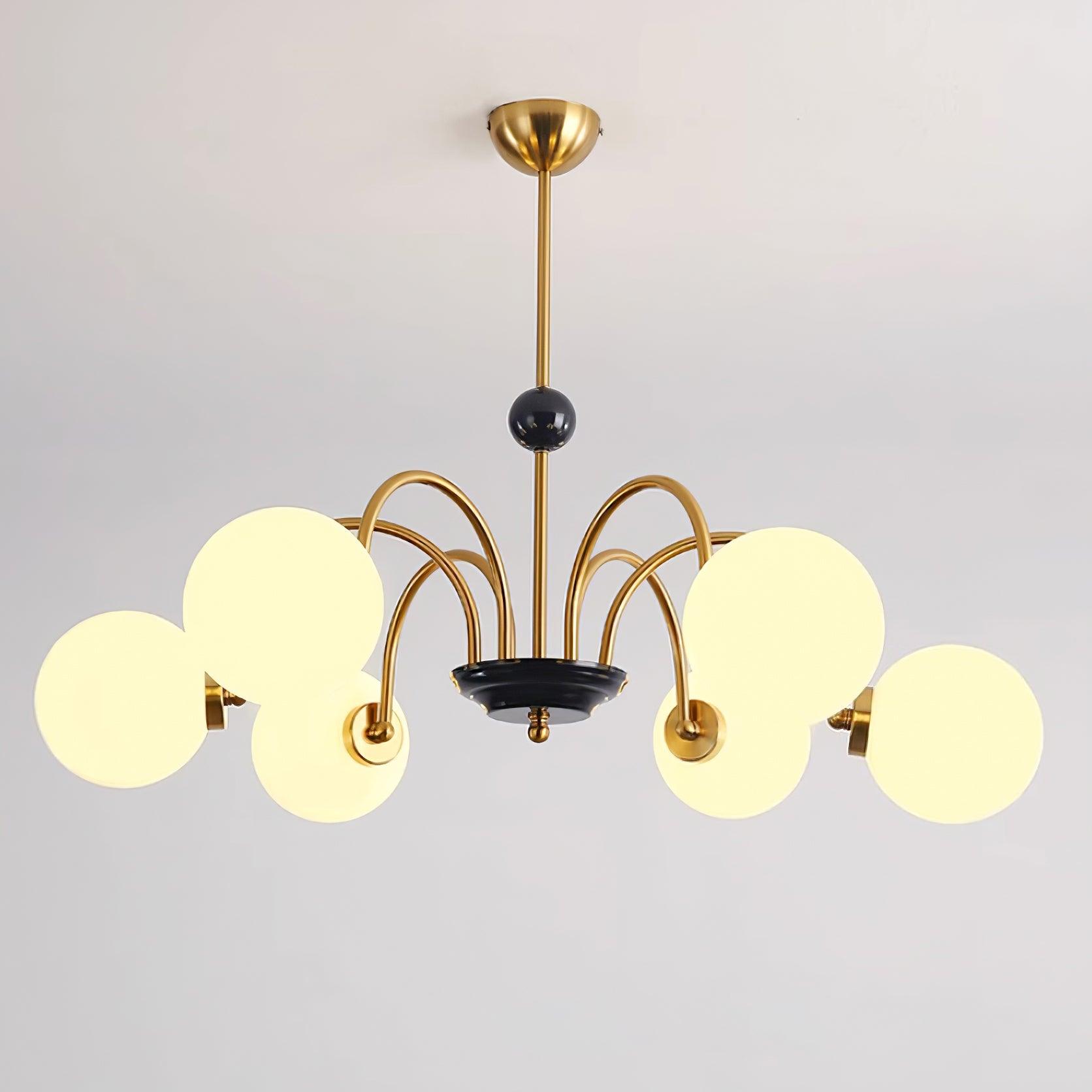 Kronleuchter Gekrümmt Arme Globus Schirme Modern Retro Stil Essen-Letslighting