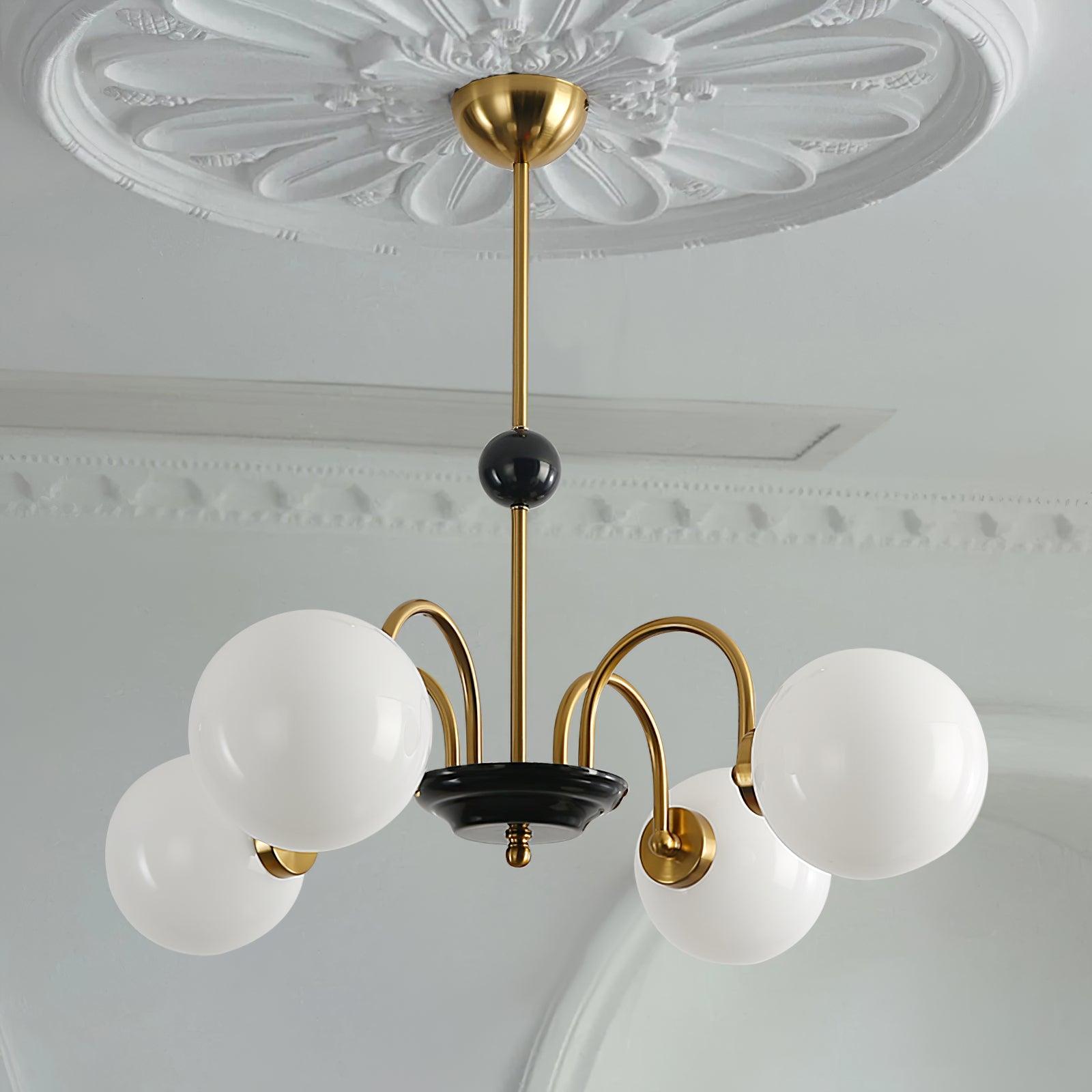 Kronleuchter Gekrümmt Arme Globus Schirme Modern Retro Stil Essen-Letslighting