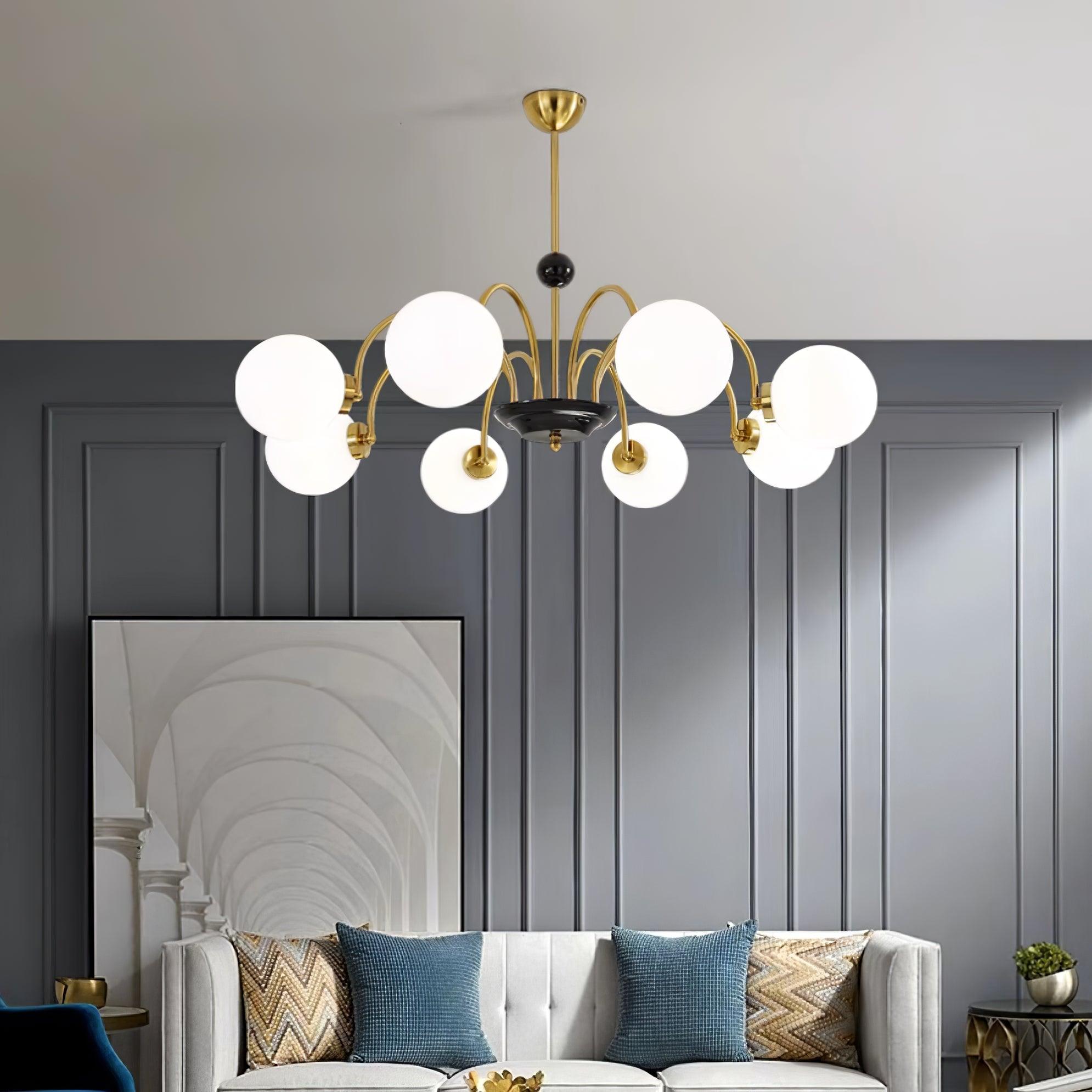 Kronleuchter Gekrümmt Arme Globus Schirme Modern Retro Stil Essen-Letslighting
