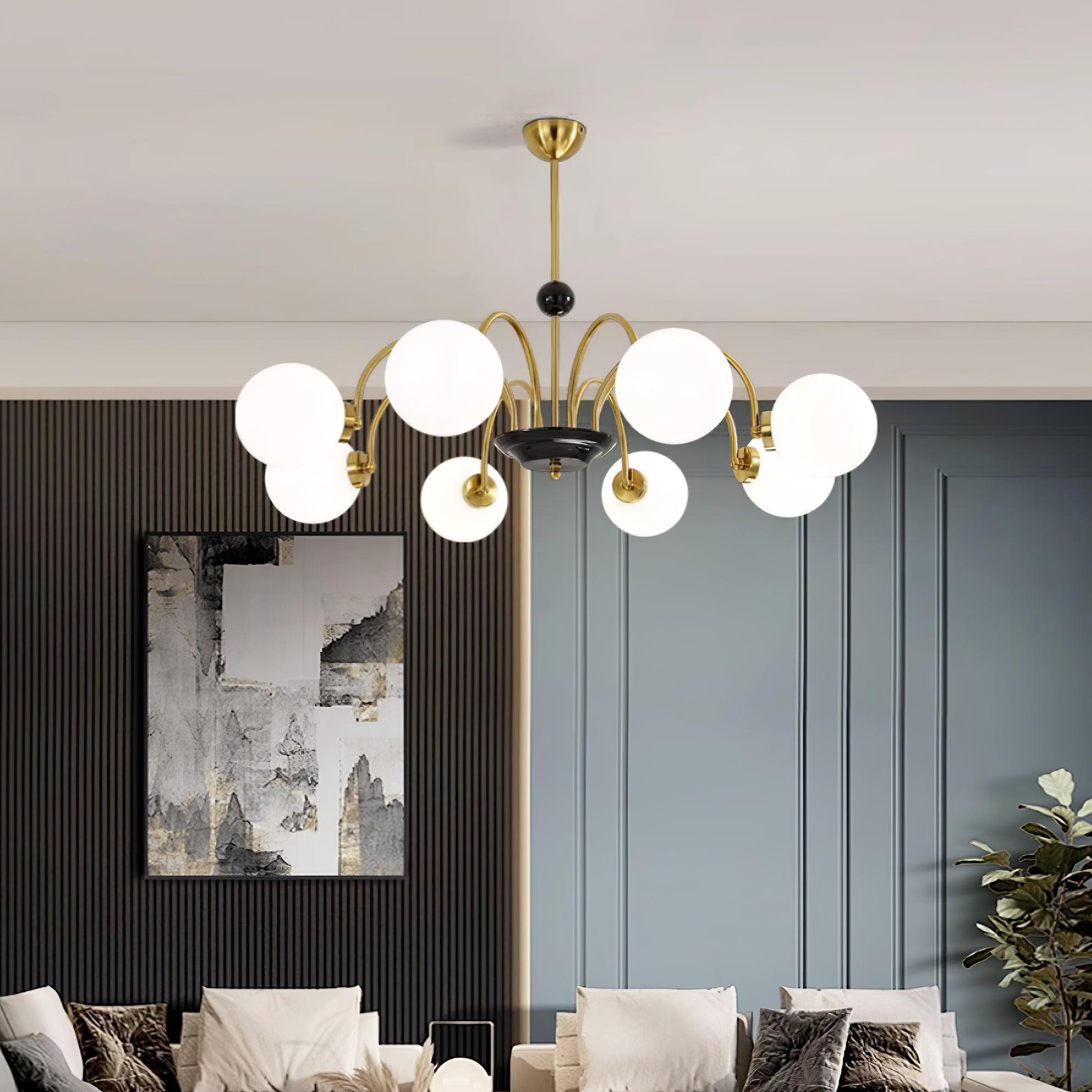 Kronleuchter Gekrümmt Arme Globus Schirme Modern Retro Stil Essen-Letslighting