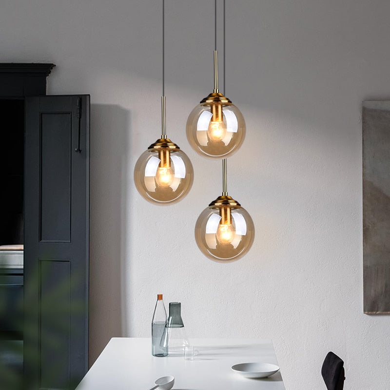 Valentina Modern Rund LED Pendelleuchte Metall Glas Esszimmer Wohnzimmer Schlafzimmer
