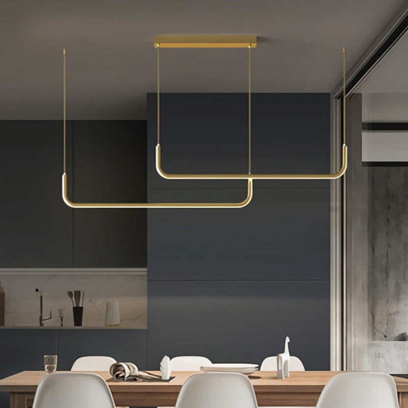 Arisha Modern LED Pendelleuchte Gold/Schwarz Metall Ess/Wohnzimmer