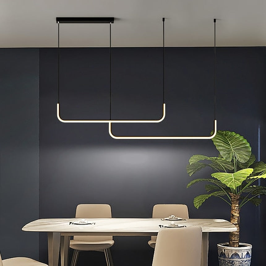 Arisha Modern LED Pendelleuchte Gold/Schwarz Metall Ess/Wohnzimmer