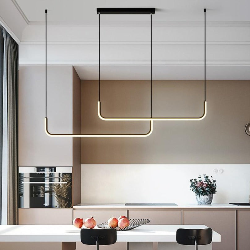 Arisha Modern LED Pendelleuchte Gold/Schwarz Metall Ess/Wohnzimmer
