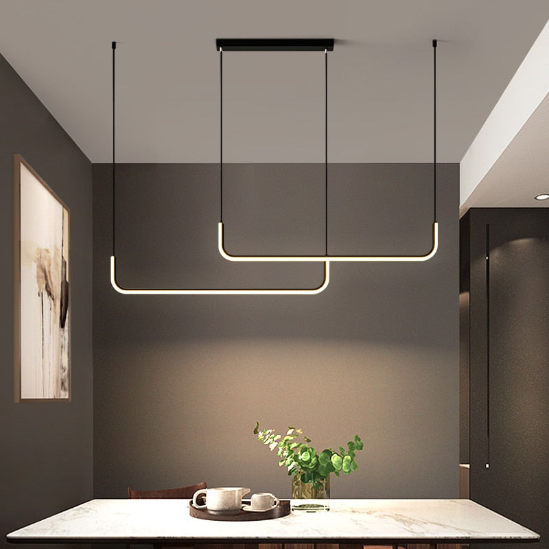 Arisha Modern LED Pendelleuchte Gold/Schwarz Metall Ess/Wohnzimmer