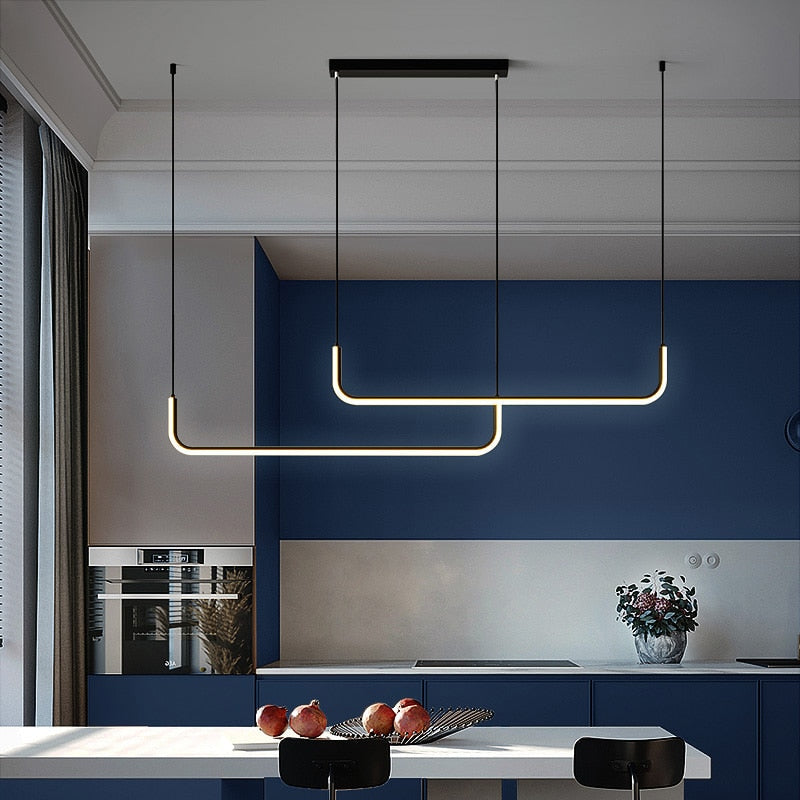 Arisha Modern LED Pendelleuchte Gold/Schwarz Metall Ess/Wohnzimmer