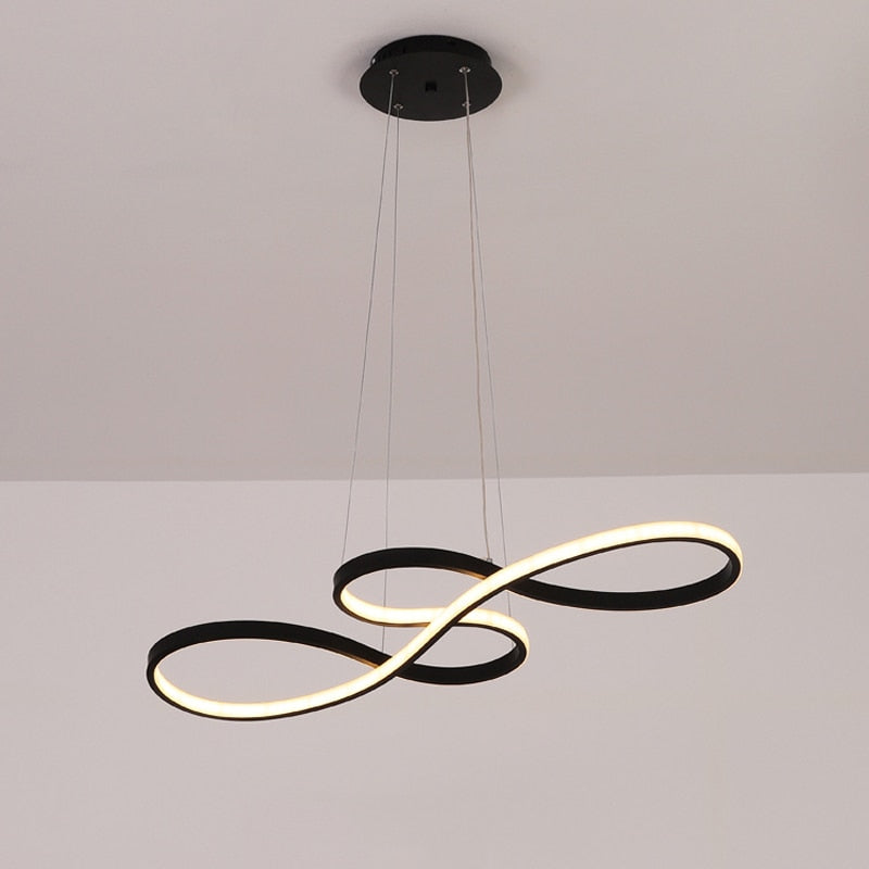 Louise Modern LED Pendelleuchte Schwarz Weiß Gold Metall Wohnzimmer