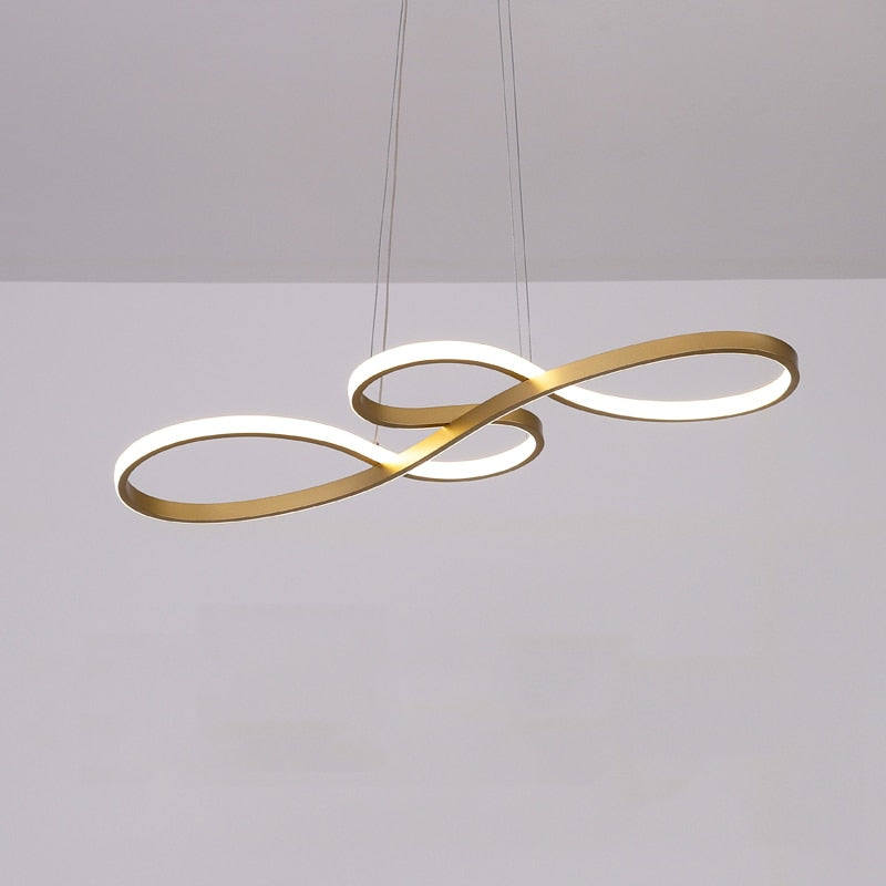 Louise Modern LED Pendelleuchte Schwarz Weiß Gold Metall Wohnzimmer