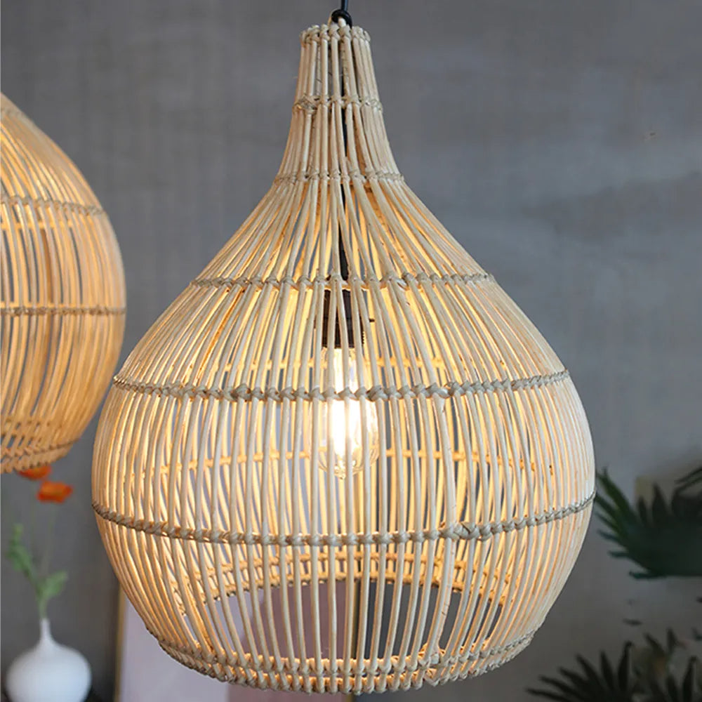Muto Japanische Pendelleuchte Rattan Schlafzimmer/Esszimmer/Wohnzimmer