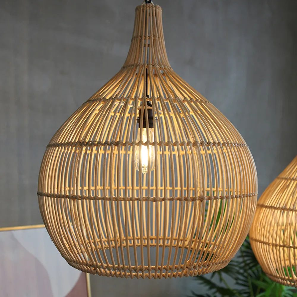 Muto Japanische Pendelleuchte Rattan Schlafzimmer/Esszimmer/Wohnzimmer