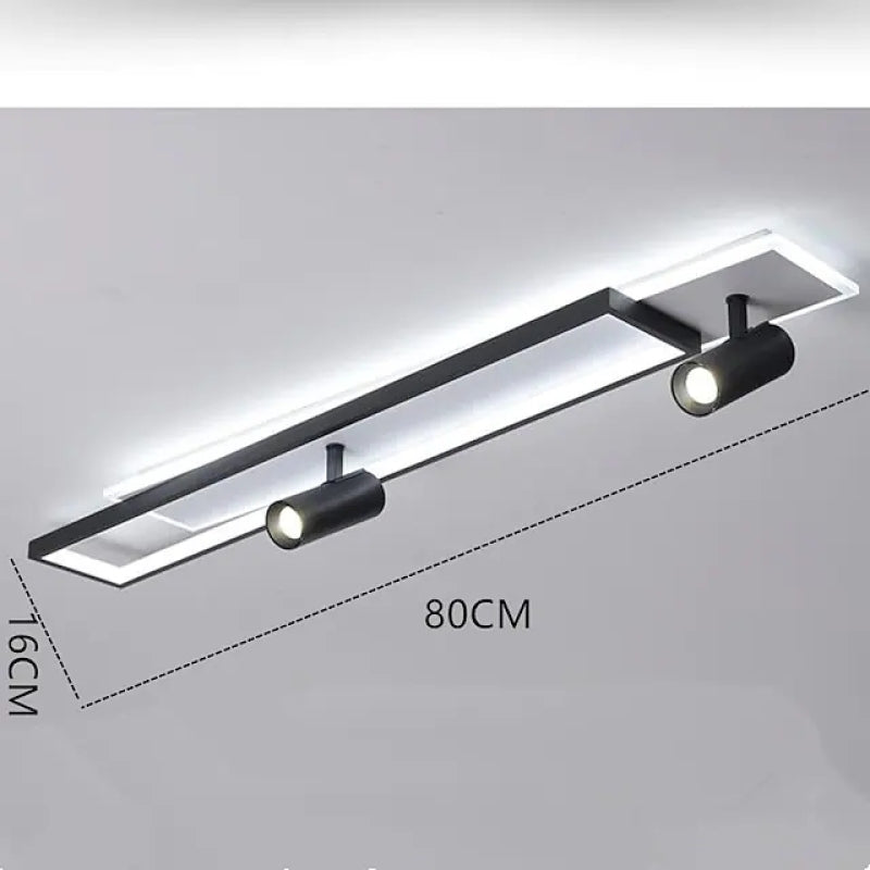 Arisha Modern Rechteckig LED Deckenleuchte Schwarz Wohn/Schlafzimmer Metall&Acryl Verstellbar