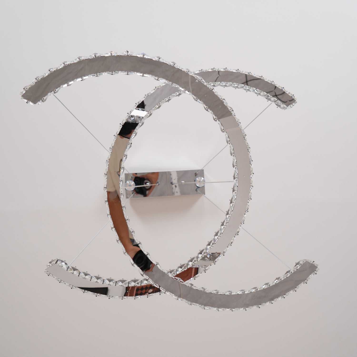 Lustra Kronleuchter Kristall Doppelt C Modern Silber 2-Ring-Letslighting