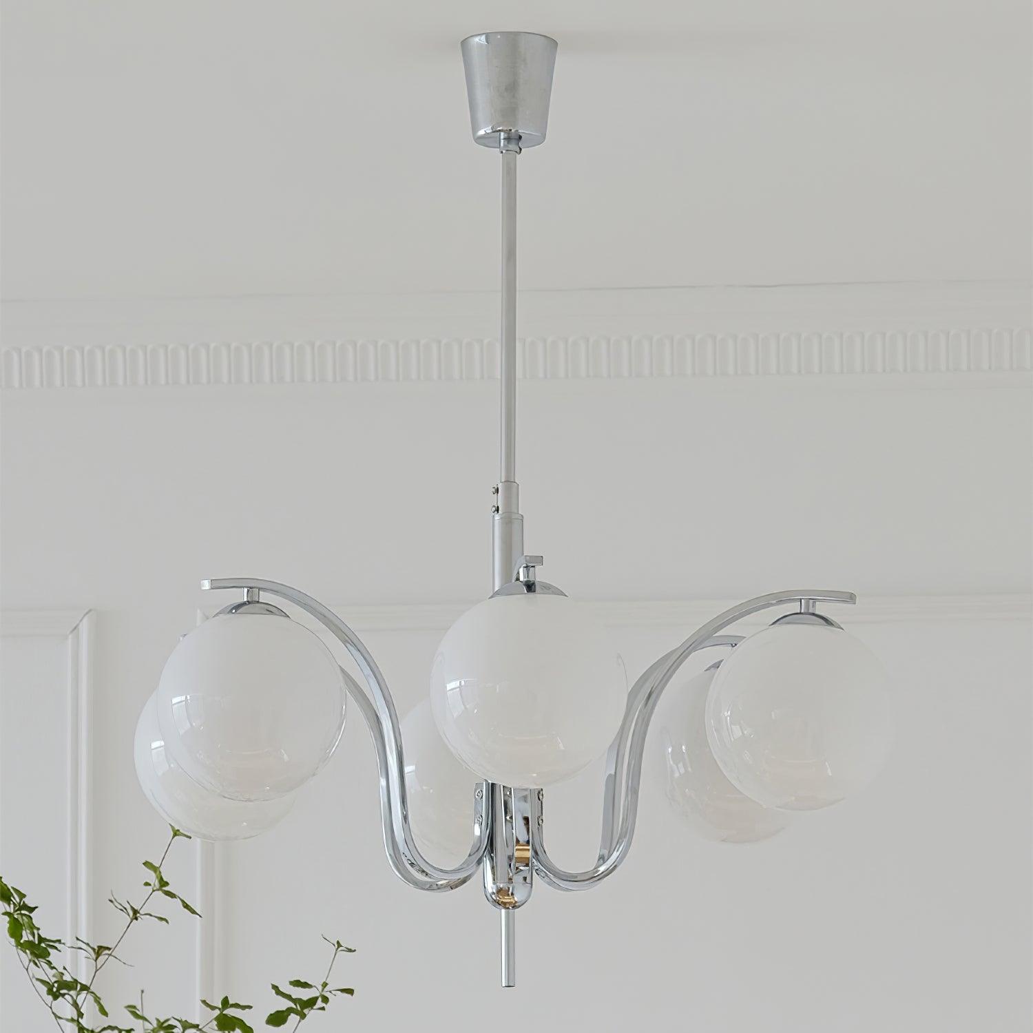 Lustra Kronleuchter Chrom Glas Modo Deco Elegant-Letslighting