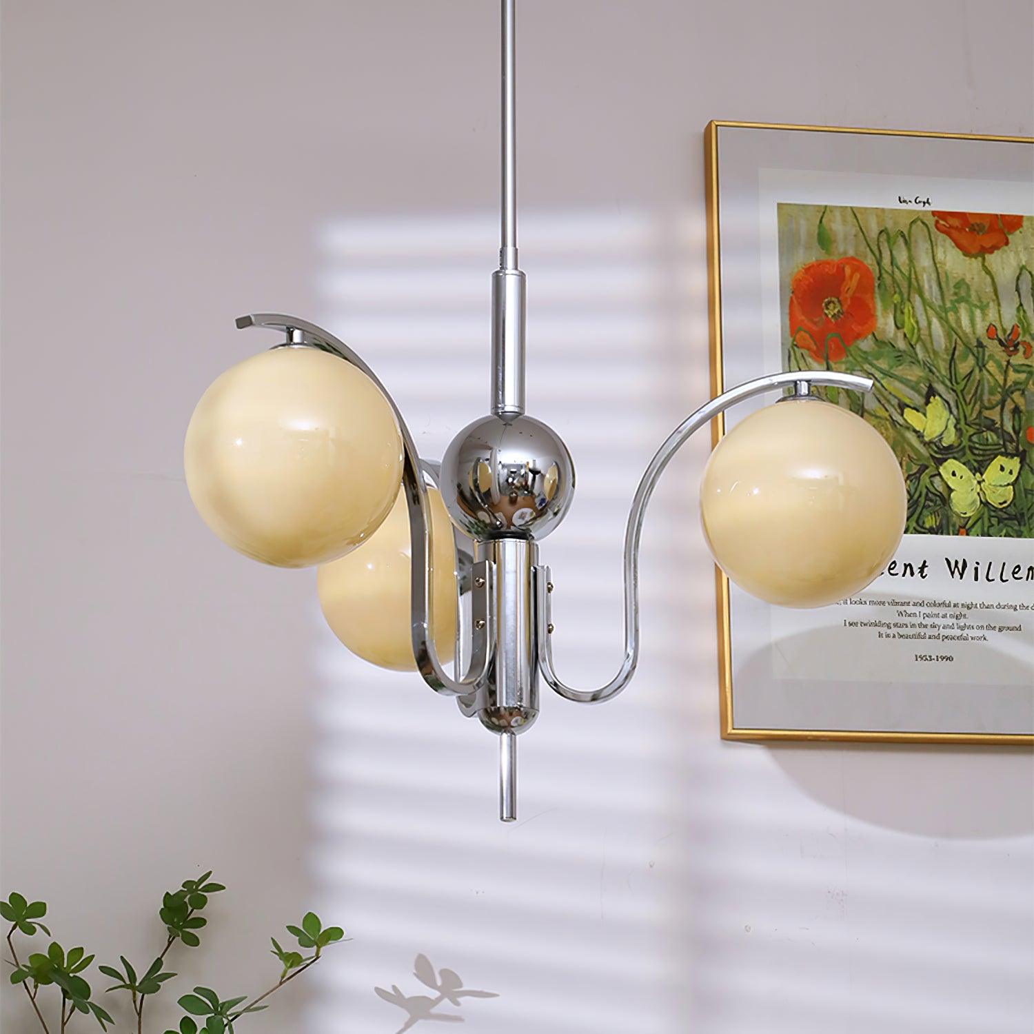 Lustra Kronleuchter Chrom Glas Modo Deco Elegant-Letslighting