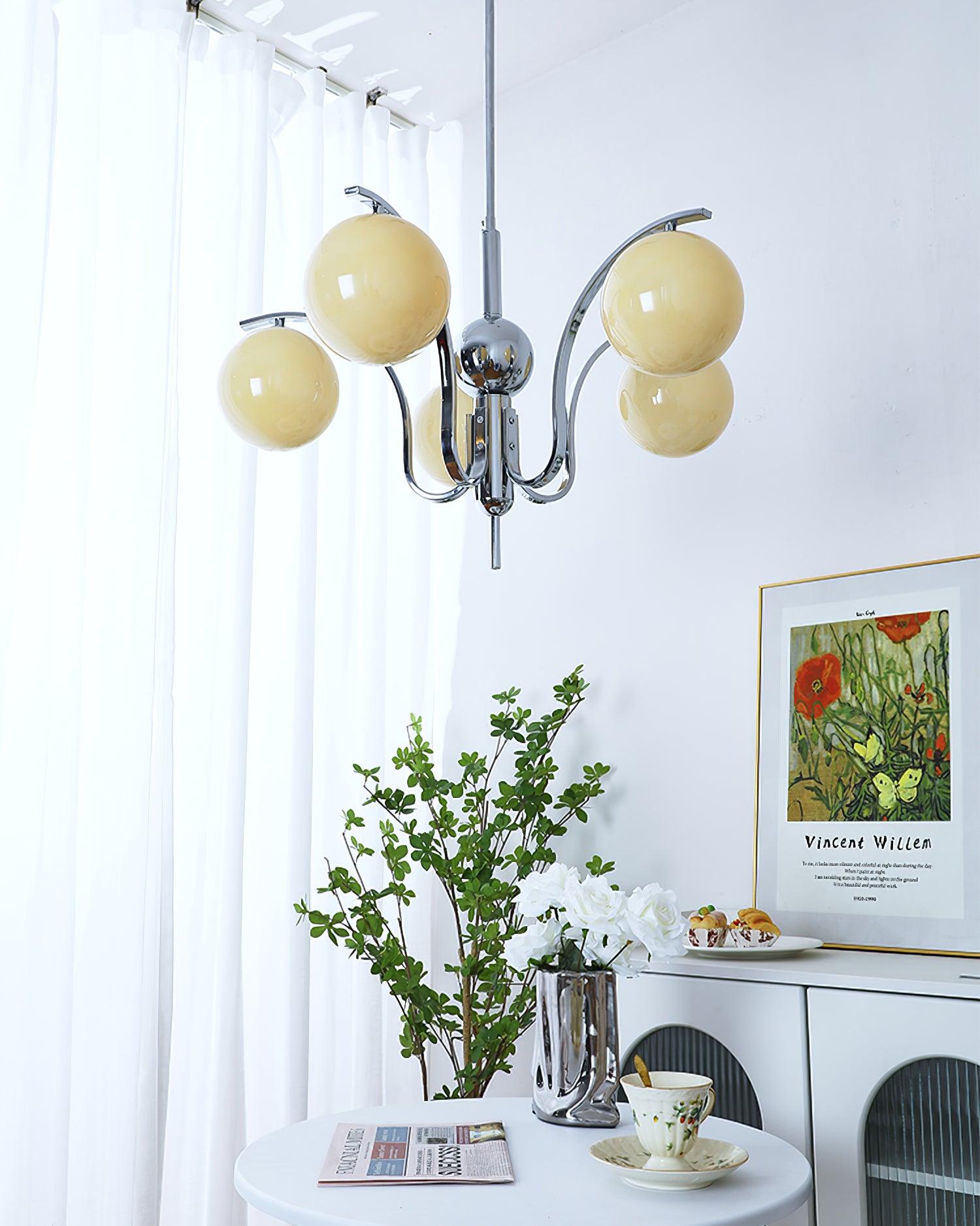 Lustra Kronleuchter Chrom Glas Modo Deco Elegant-Letslighting