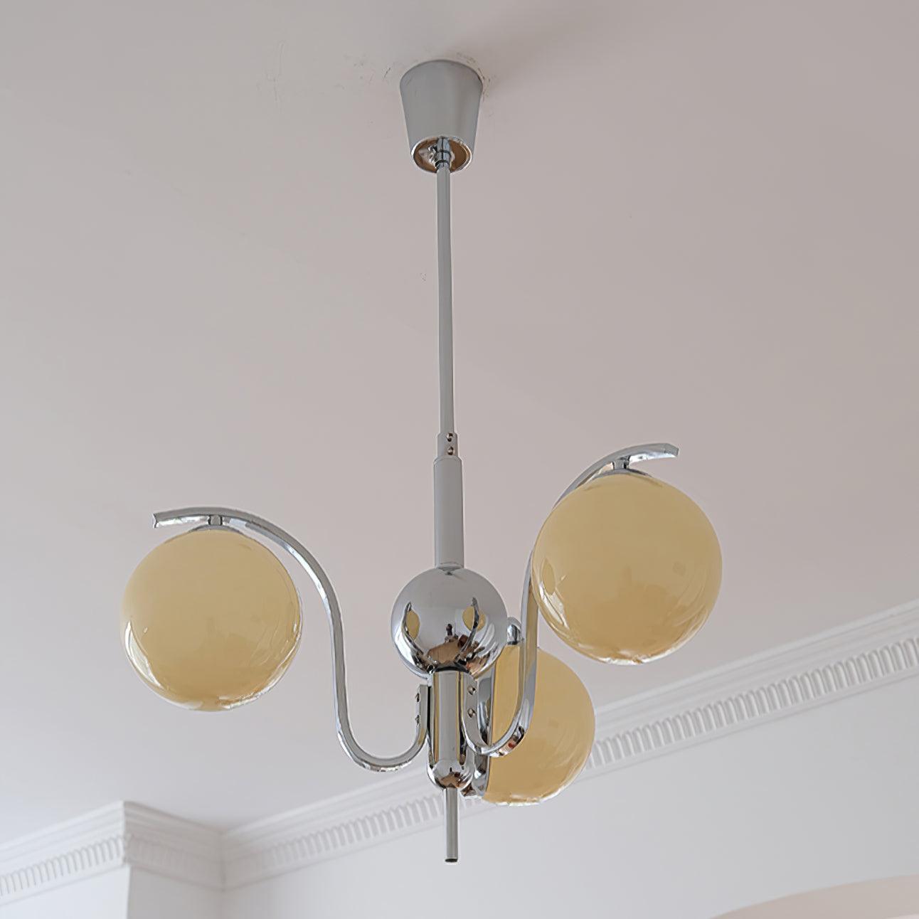 Lustra Kronleuchter Chrom Glas Modo Deco Elegant-Letslighting