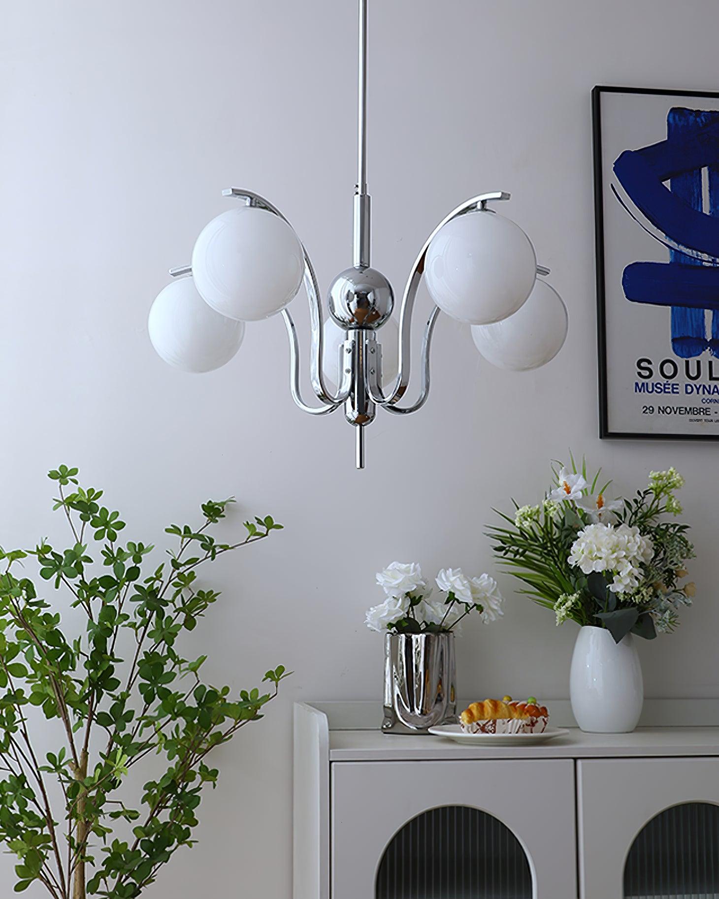 Lustra Kronleuchter Chrom Glas Modo Deco Elegant-Letslighting
