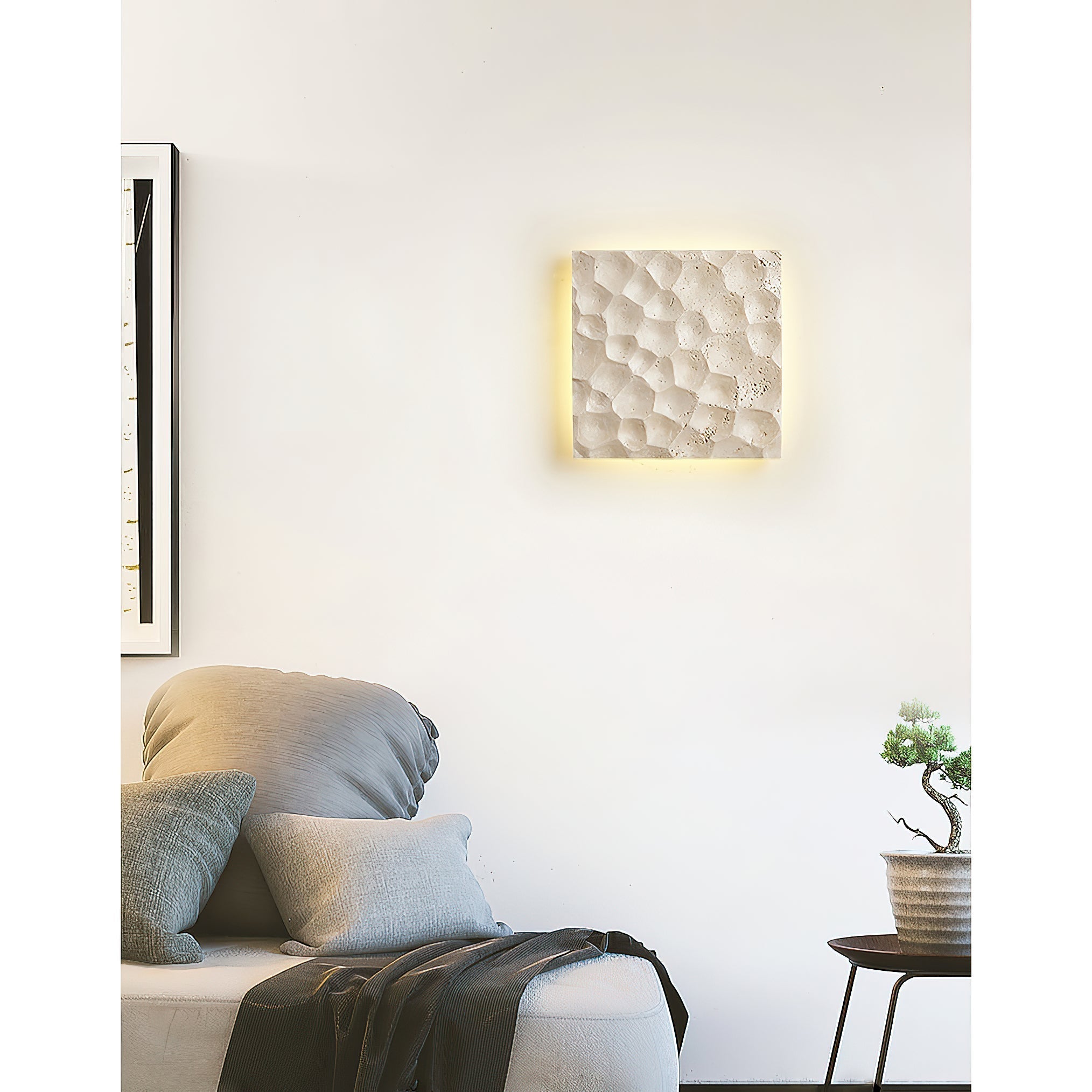 Vedoreth Individual Creativity Panel Travertine Sconce Wall Lamp - Letslighting