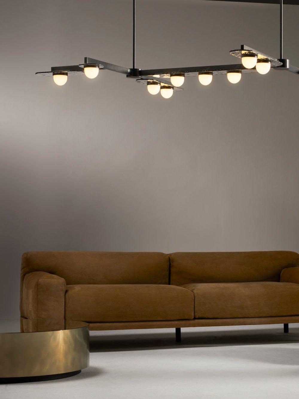 Lustra Kronleuchter LED Linear Goldrahmen-Letslighting