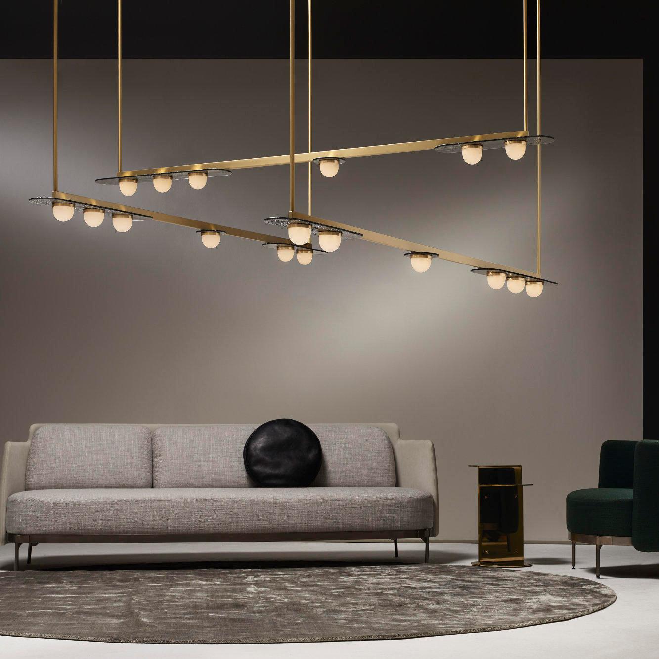 Lustra Kronleuchter LED Linear Goldrahmen-Letslighting