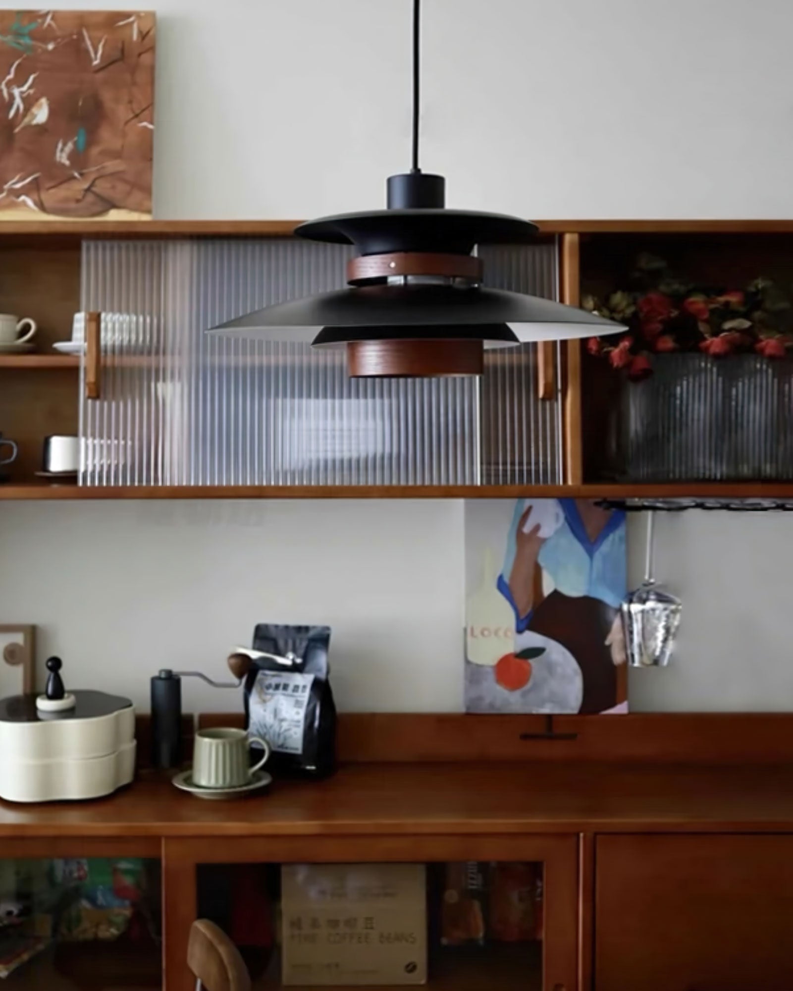 Solara Pendelleuchte Holz Schichtschirm Nordic Esszimmer-Letslighting