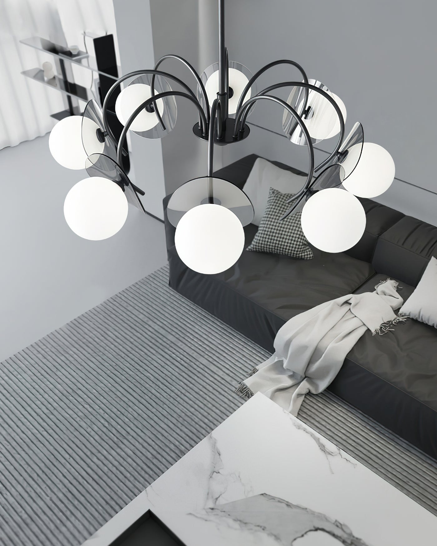 Aurora Kronleuchter Globus Arm Skulptural-Letslighting