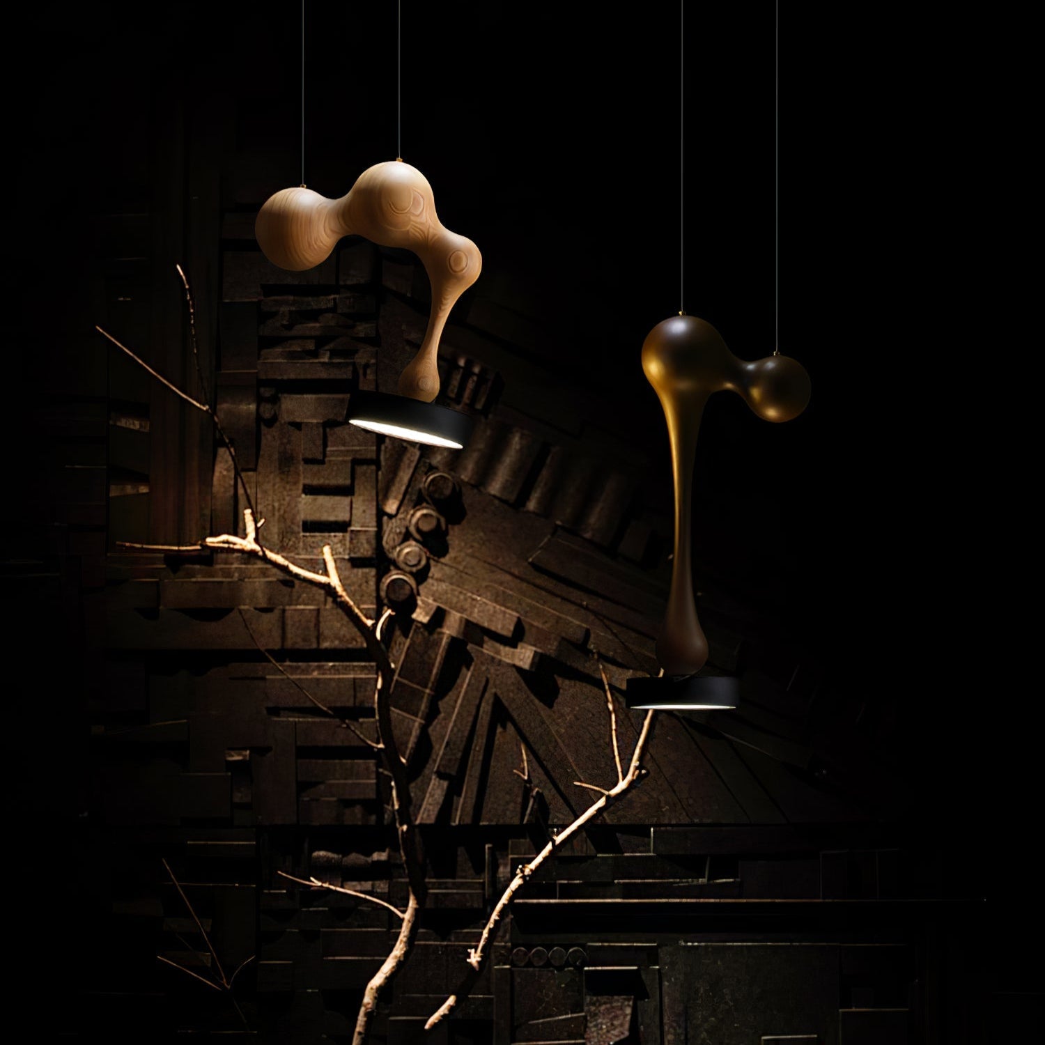 Drovia Rustikale Pendelleuchte aus Holz-Letslighting