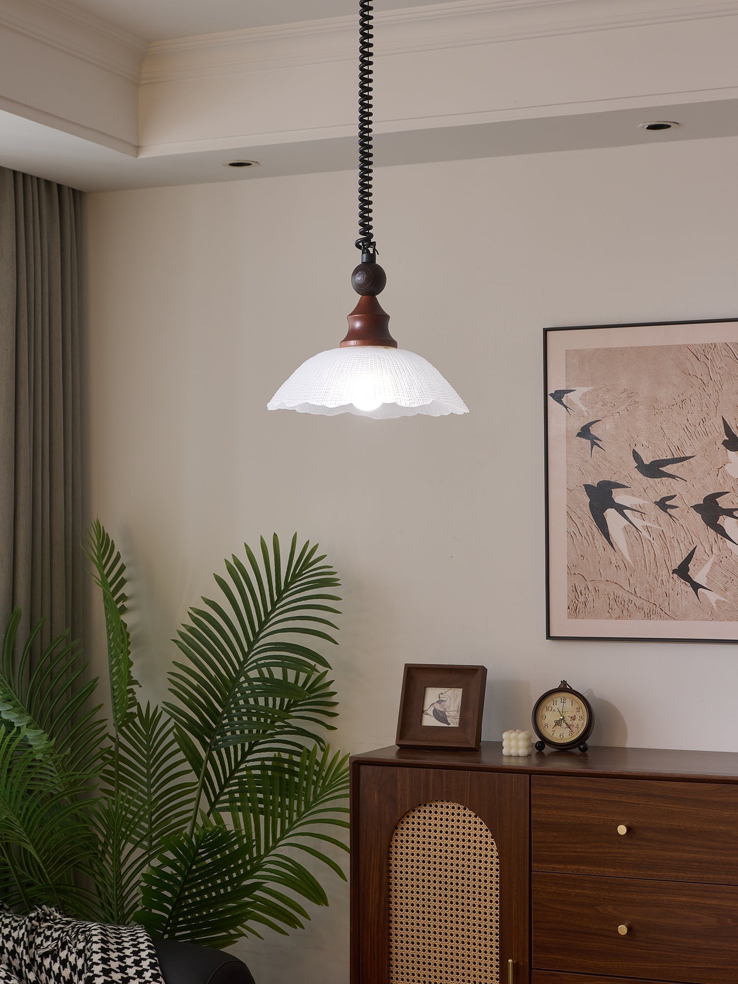 Nydoreth Eleganz Vintage Kunst Holz Pendelleuchte-Letslighting