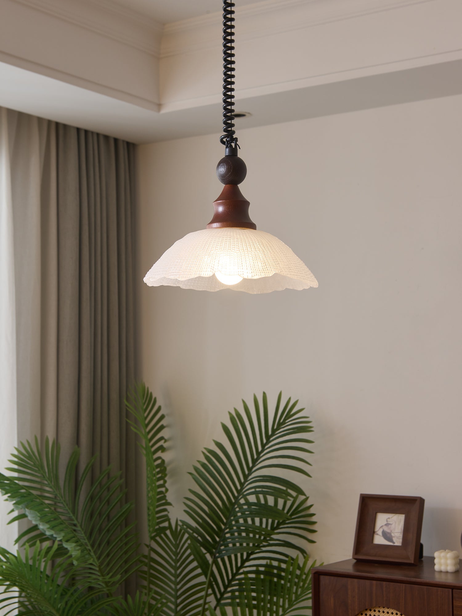 Nydoreth Eleganz Vintage Kunst Holz Pendelleuchte-Letslighting