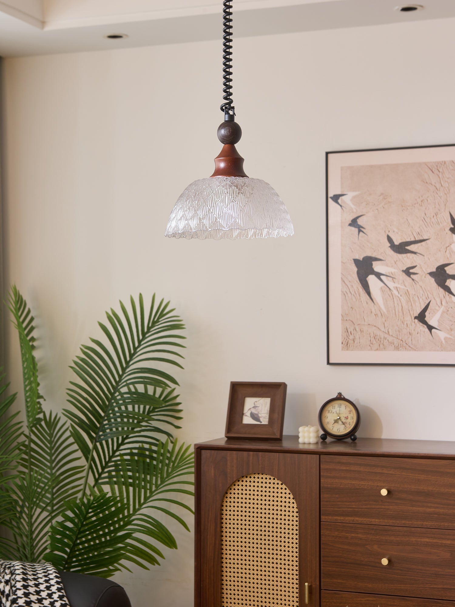 Nydoreth Eleganz Vintage Kunst Holz Pendelleuchte-Letslighting
