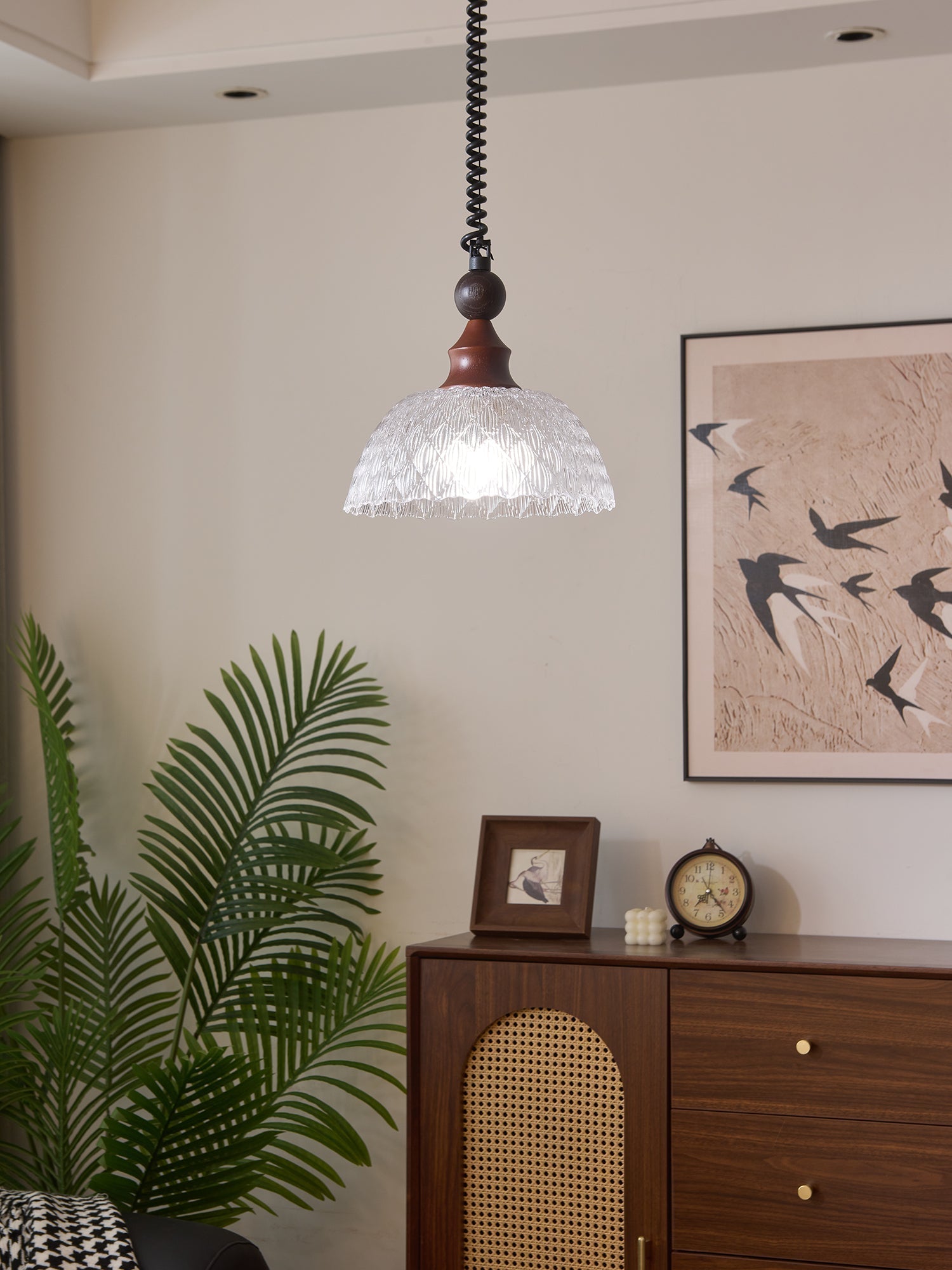 Nydoreth Eleganz Vintage Kunst Holz Pendelleuchte-Letslighting