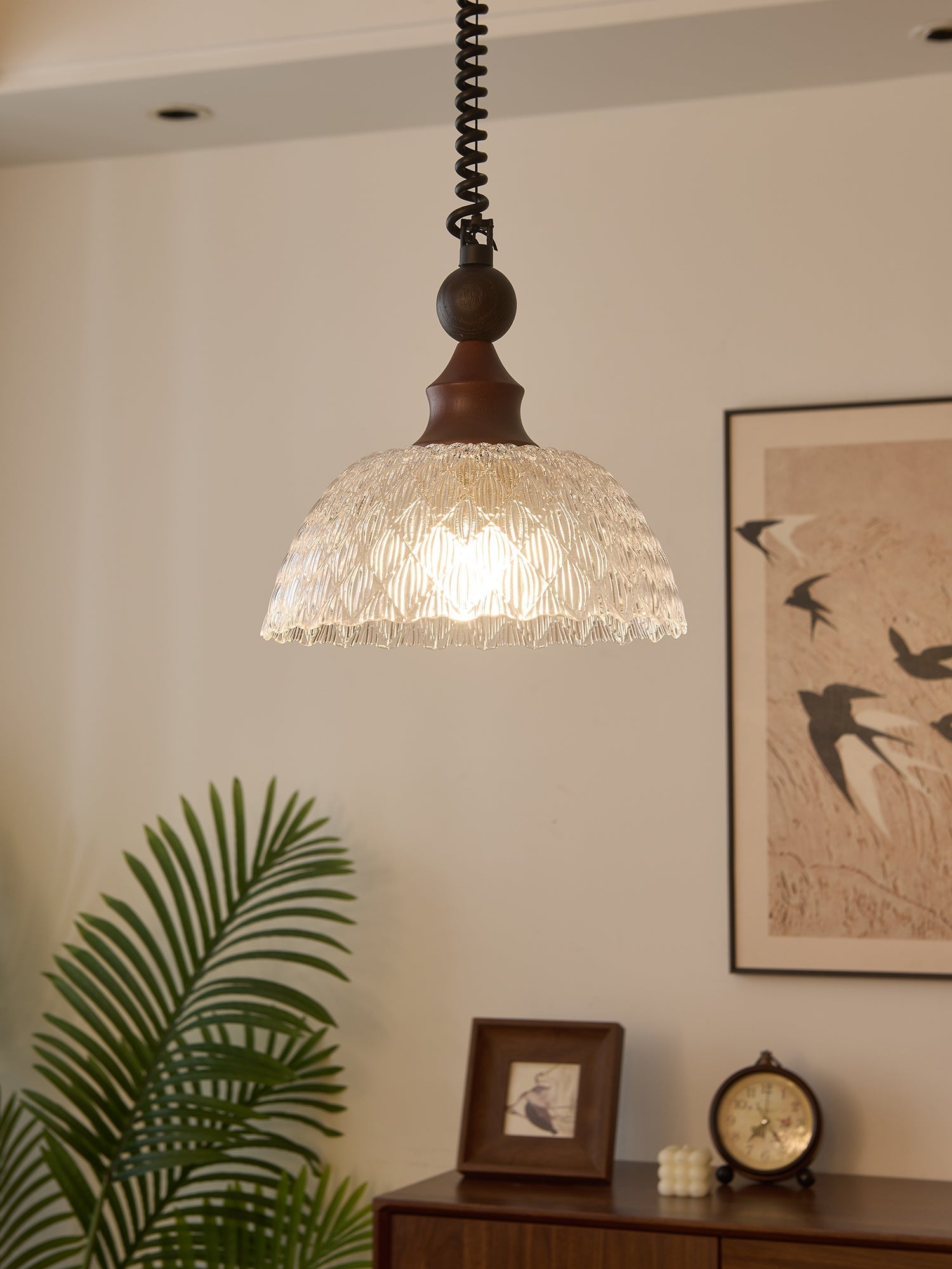 Nydoreth Eleganz Vintage Kunst Holz Pendelleuchte-Letslighting