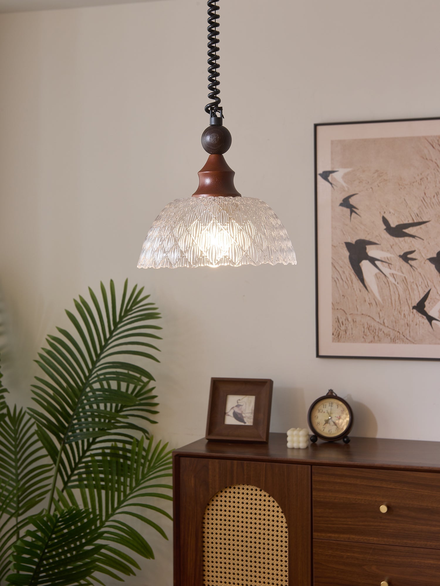 Nydoreth Eleganz Vintage Kunst Holz Pendelleuchte-Letslighting