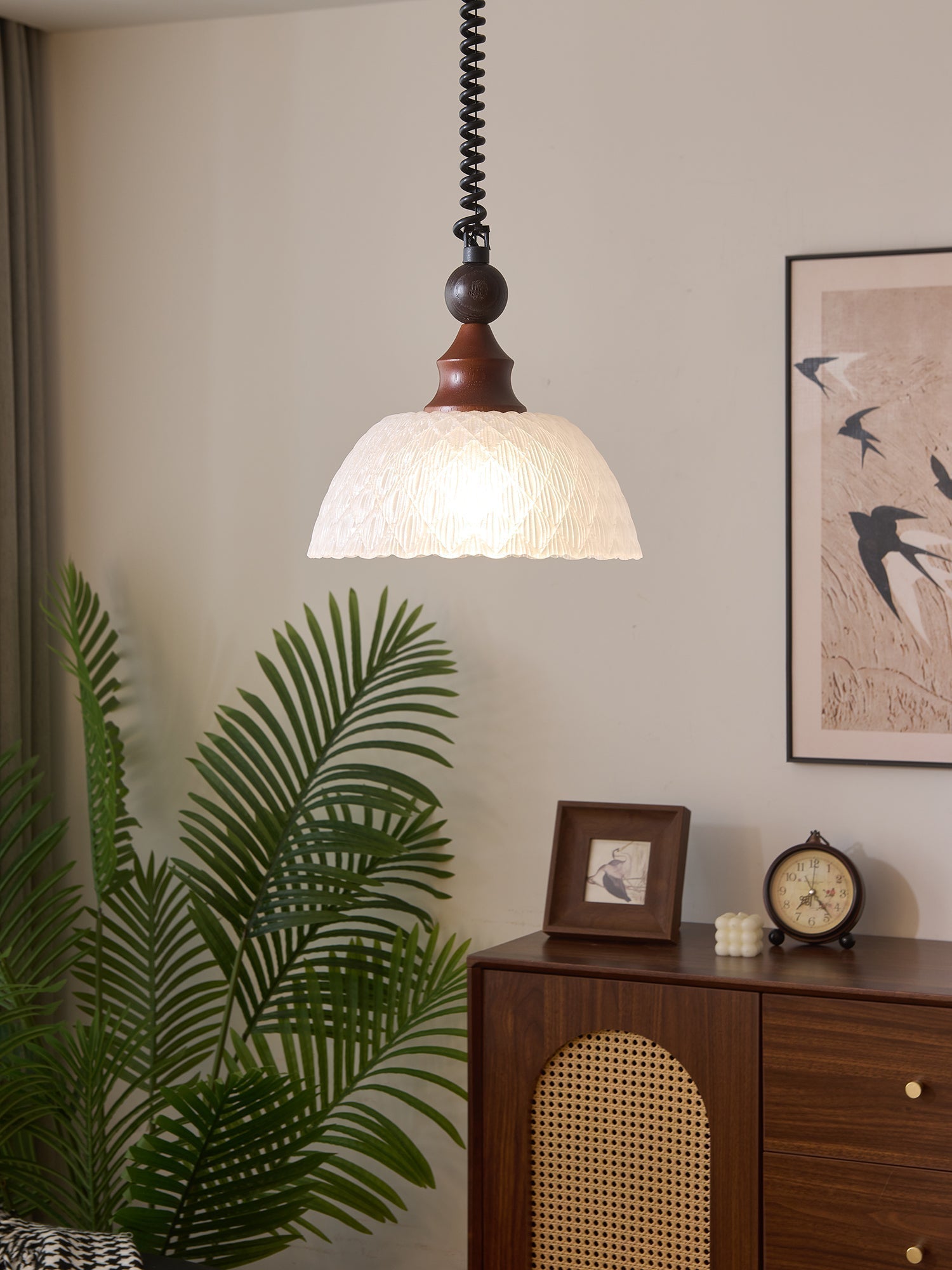 Nydoreth Eleganz Vintage Kunst Holz Pendelleuchte-Letslighting