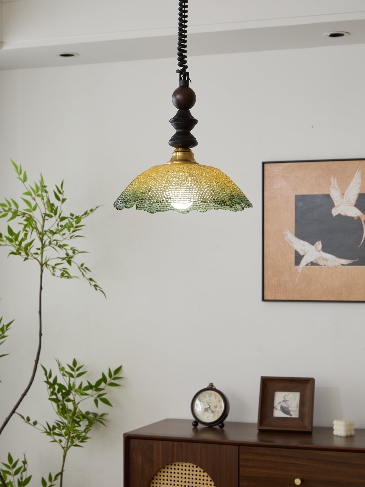 Nydoreth Eleganz Vintage Kunst Holz Pendelleuchte-Letslighting