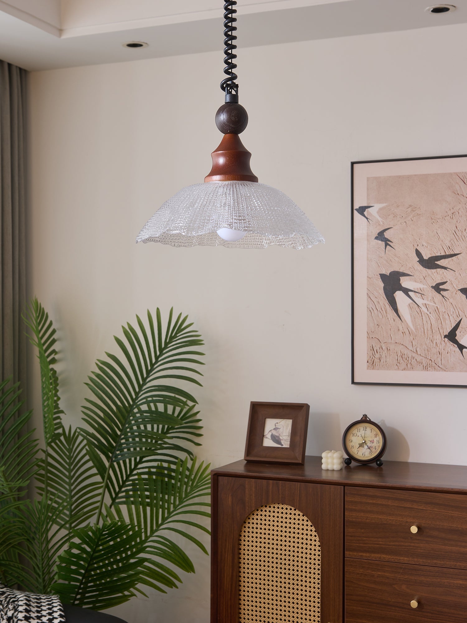 Nydoreth Eleganz Vintage Kunst Holz Pendelleuchte-Letslighting