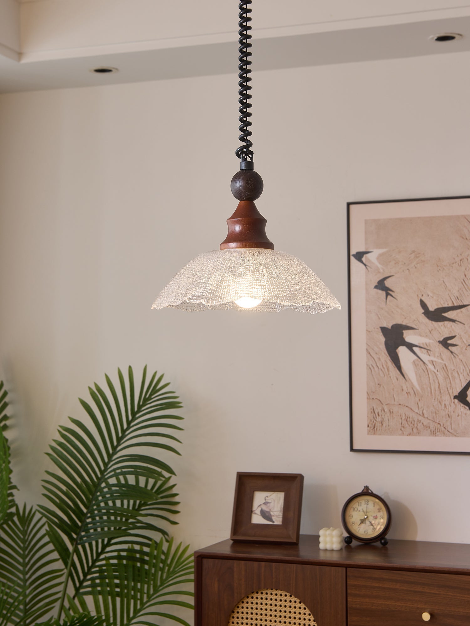 Nydoreth Eleganz Vintage Kunst Holz Pendelleuchte-Letslighting