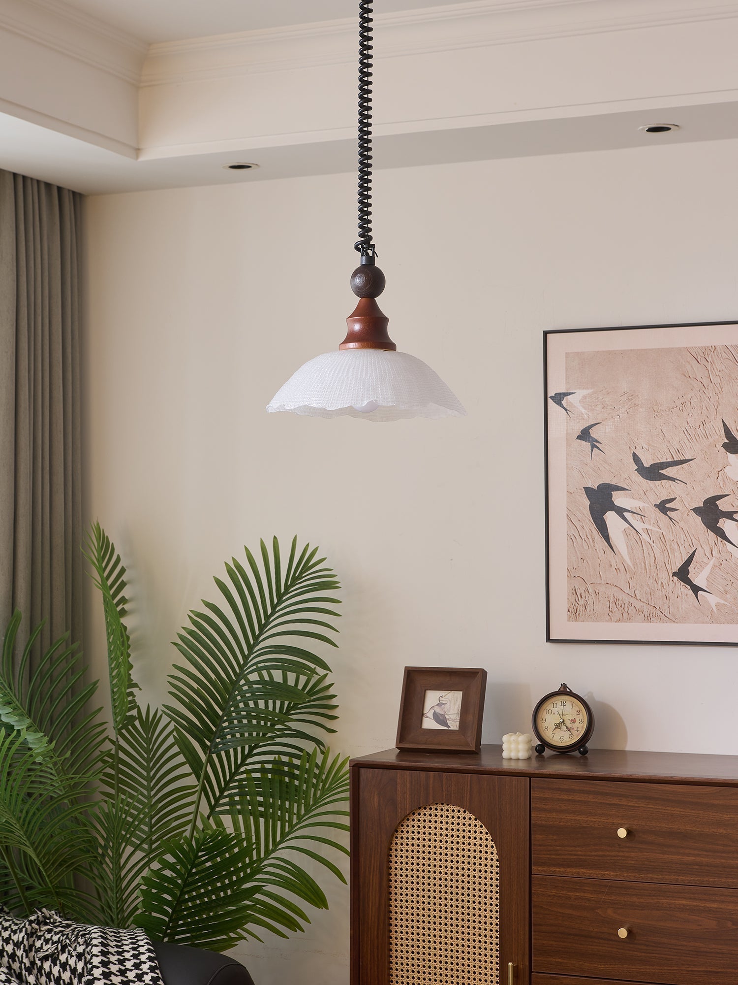 Nydoreth Eleganz Vintage Kunst Holz Pendelleuchte-Letslighting