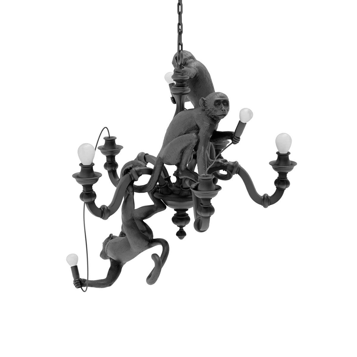 Lustra Kronleuchter Affe Schwarz Verspielt Skulptur-Letslighting