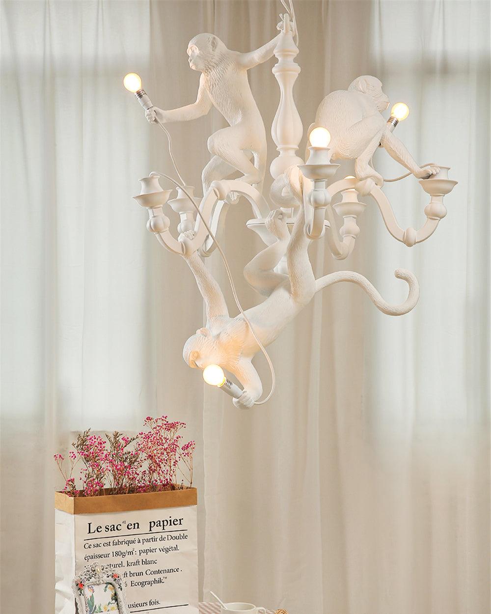 Lustra Kronleuchter Affe Schwarz Verspielt Skulptur-Letslighting