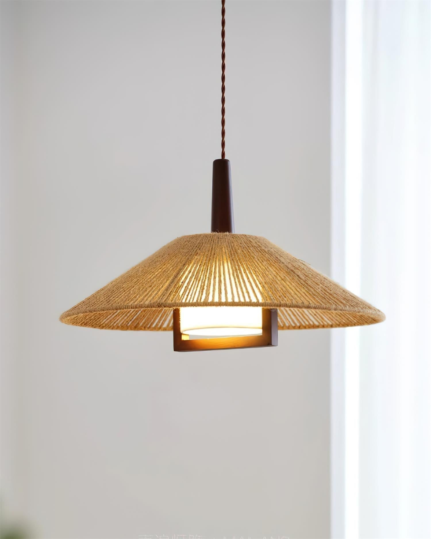 Fidoya Pendelleuchte Geflochtener Rattan Kegel mit Warmem-Letslighting