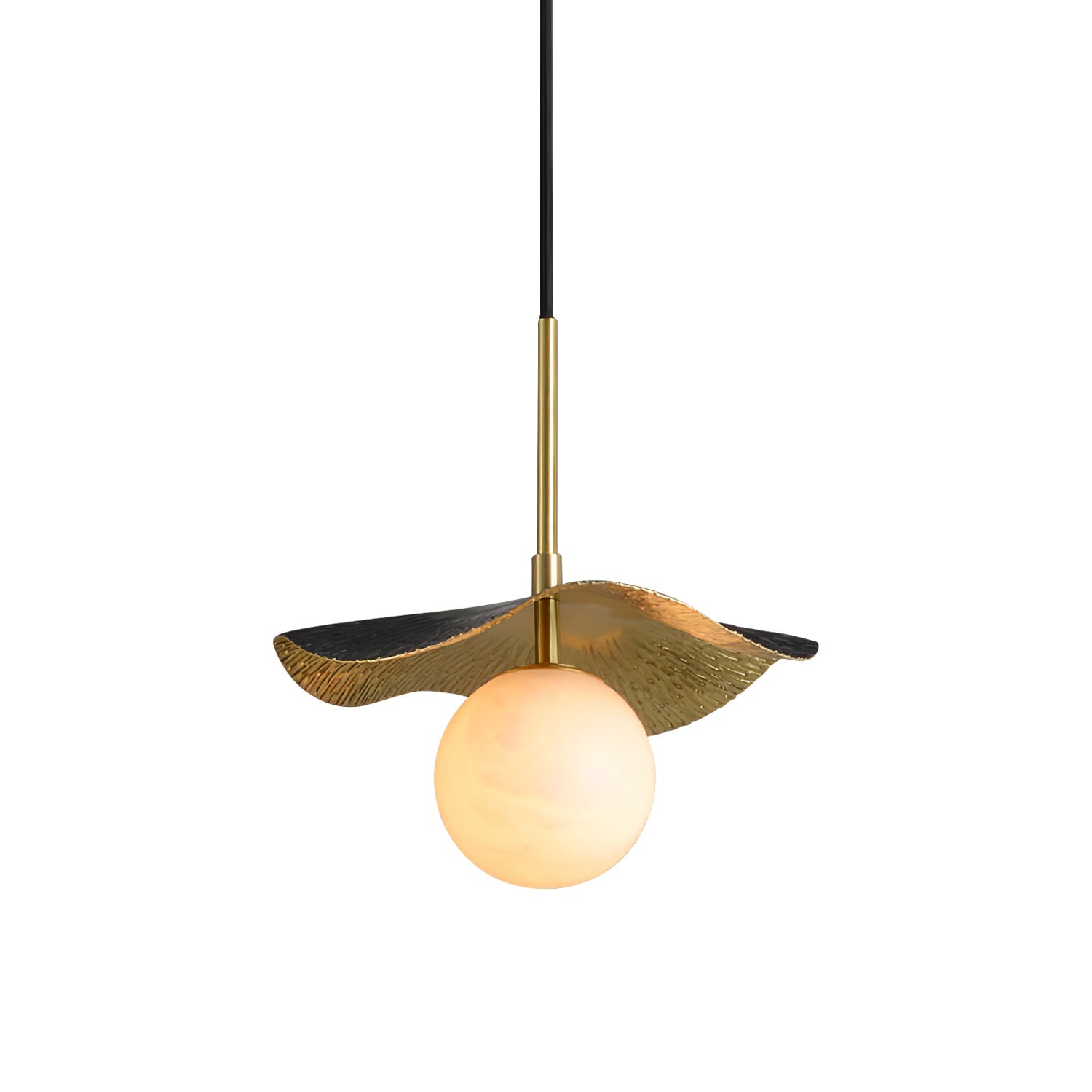 Zaraeen Modern Minimalist Brass Alabaster Pendant Light - Letslighting