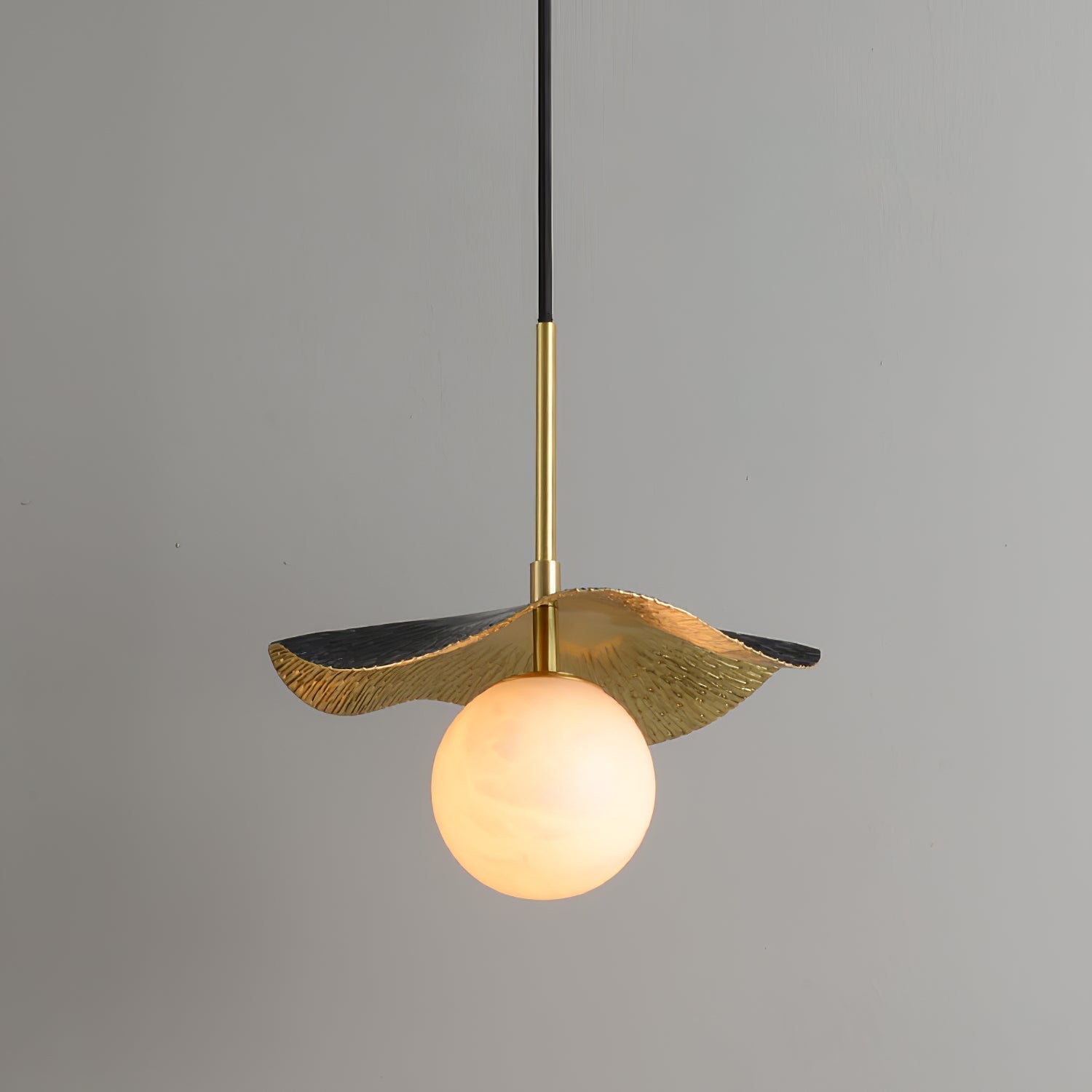 Zaraeen Modern Minimalist Brass Alabaster Pendant Light - Letslighting