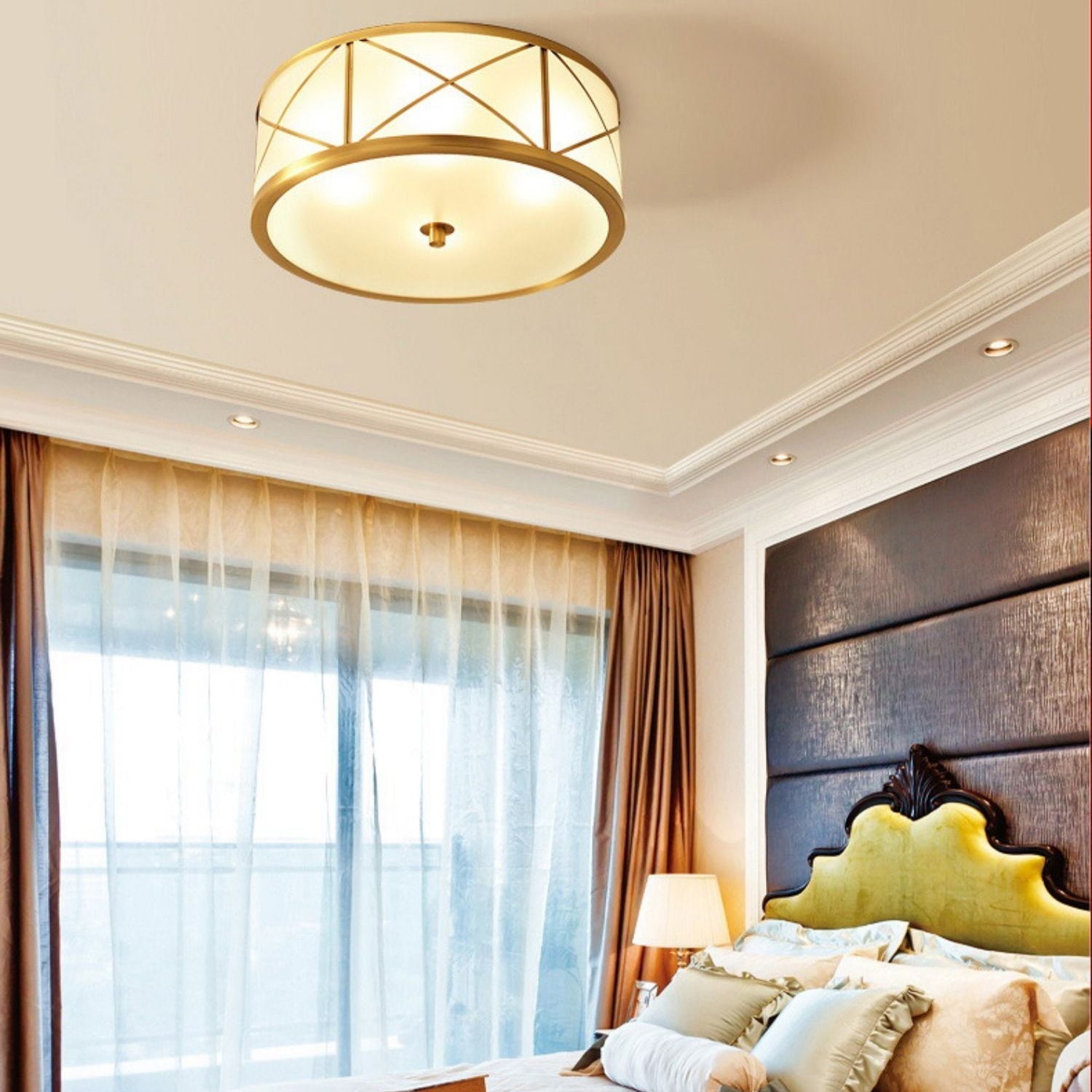 Vovene Moderne Deckenleuchte aus Messing und Glas-Letslighting