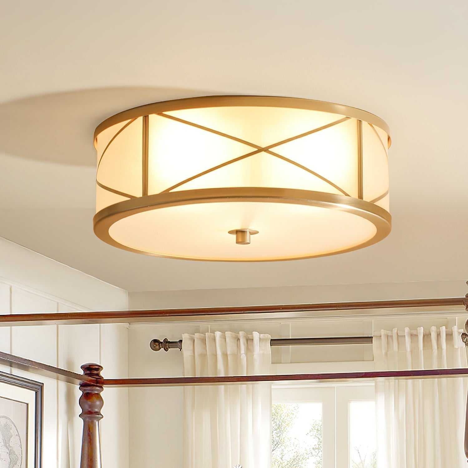 Vovene Moderne Deckenleuchte aus Messing und Glas-Letslighting
