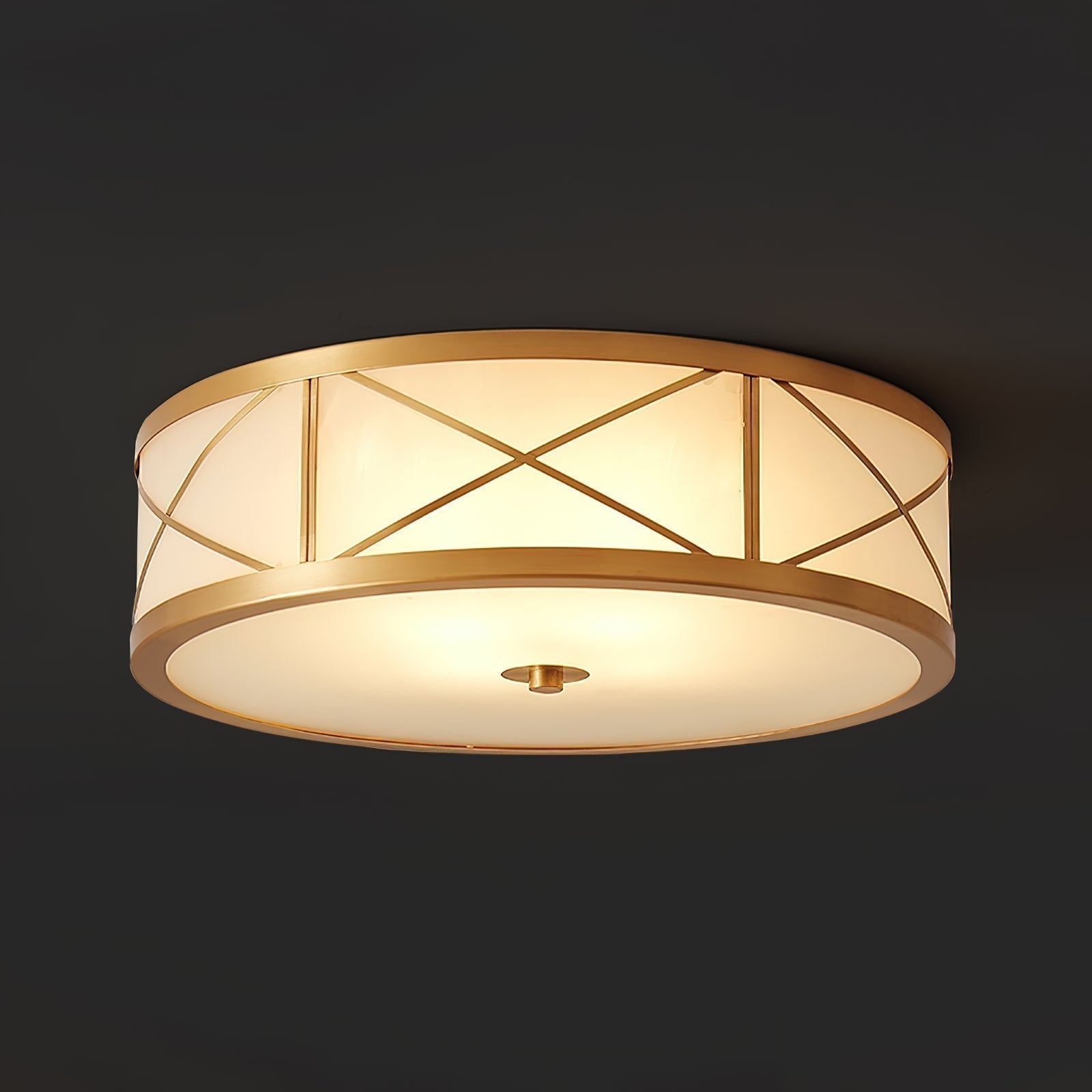 Vovene Moderne Deckenleuchte aus Messing und Glas-Letslighting