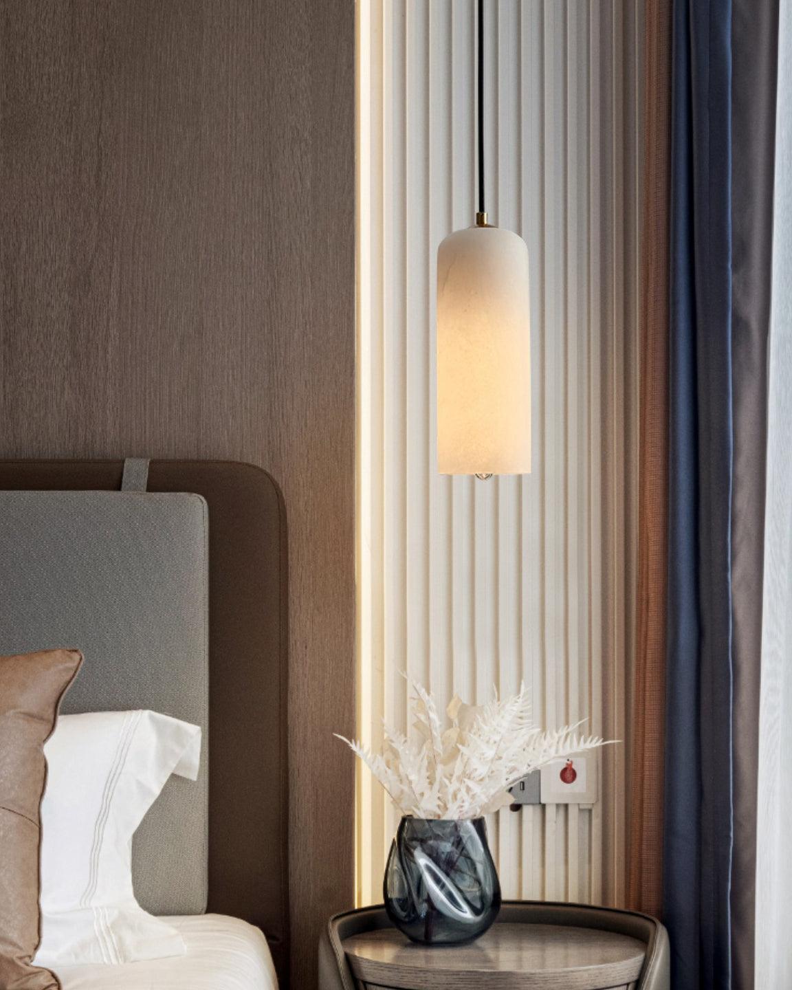 Zashayra Cylindrical Alabaster Pendant Light - Blowlighting