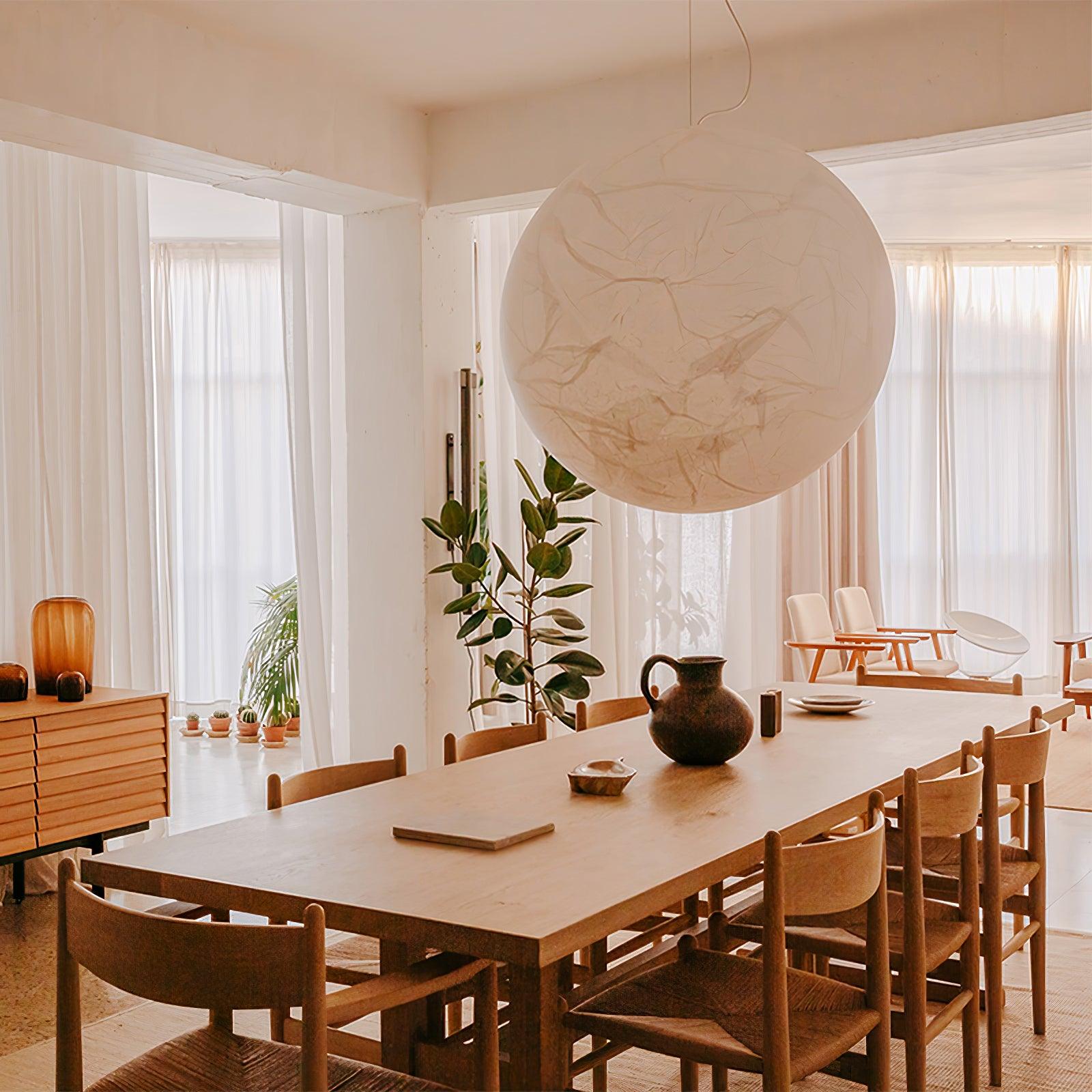 Globe Minimalistische Seiden-Pendelleuchte-Letslighting